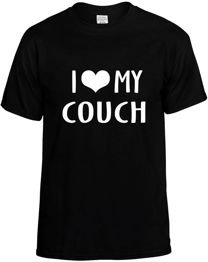 i love heart my couch mens funny t-shirt black