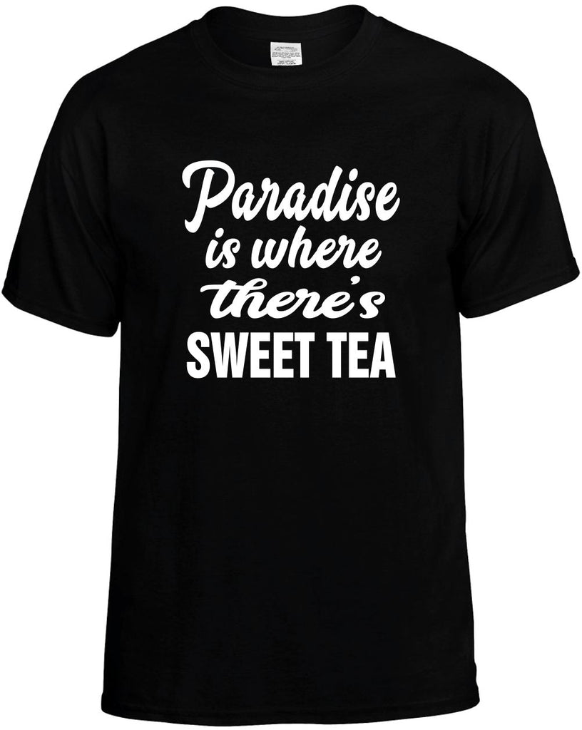 paradise is where theres sweet tea mens funny t-shirt black