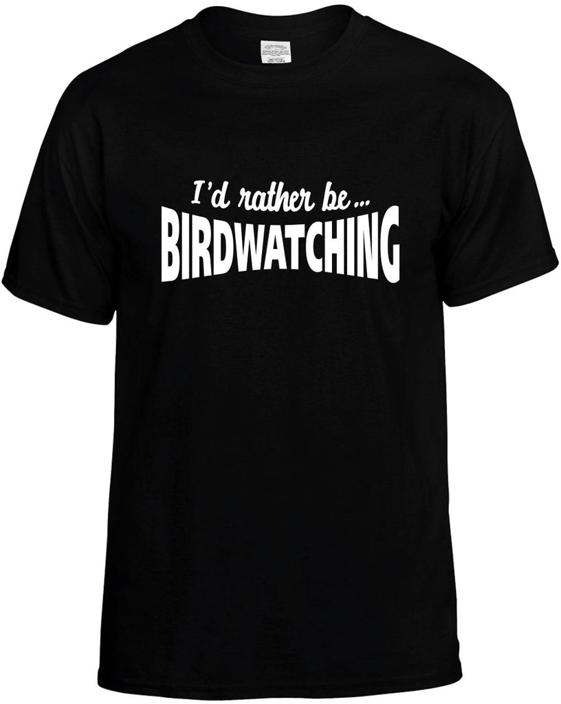 id rather be birdwatching mens funny t-shirt black