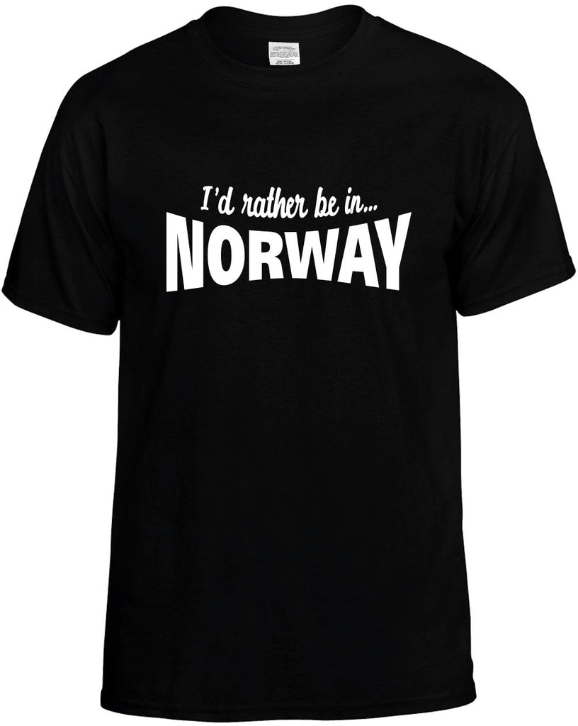 id rather be in norway mens funny t-shirt black