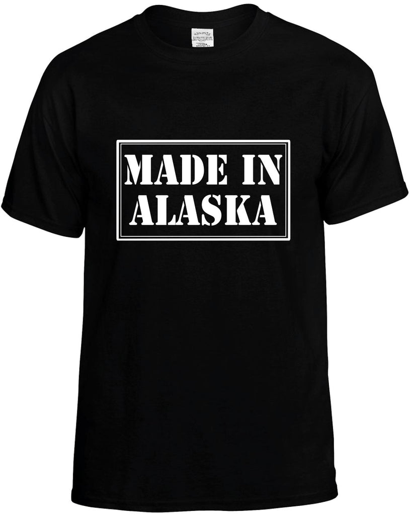made in alaska mens funny t-shirt black