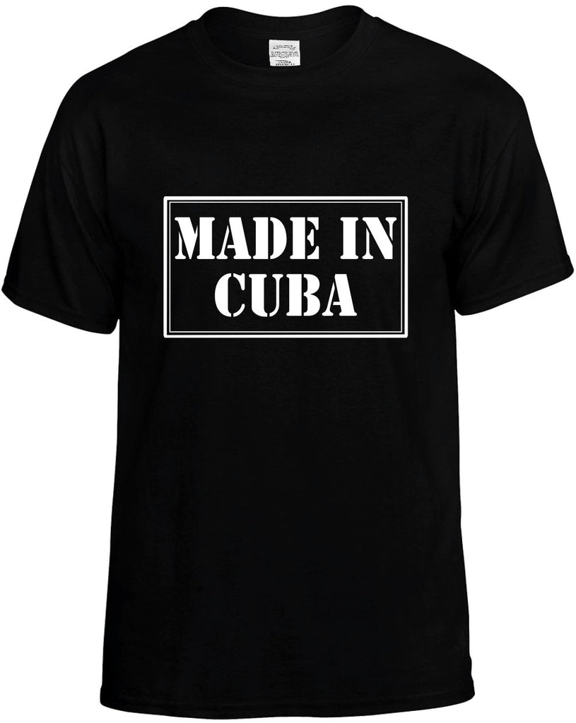made in cuba mens funny t-shirt black