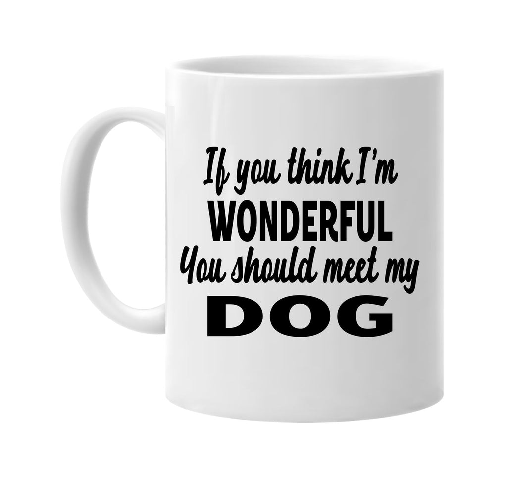 you think im wonderful you should meet my dog signature outlet novelty coffee cup mug graphic gift ideas gifts for the family mom dad