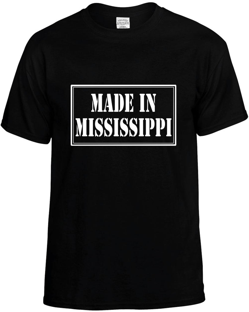 made in mississippi mens funny t-shirt black