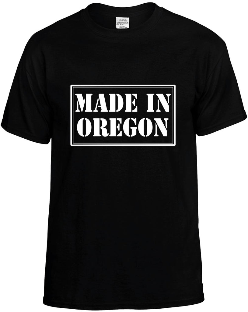 made in oregon mens funny t-shirt black