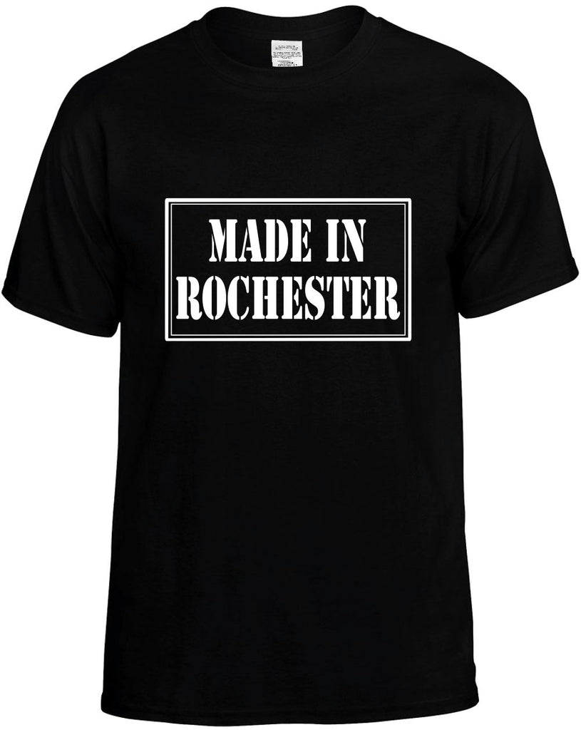 made in rochester mens funny t-shirt black