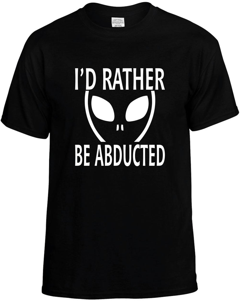 id rather be abducted alien ufo space et mens funny t-shirt black