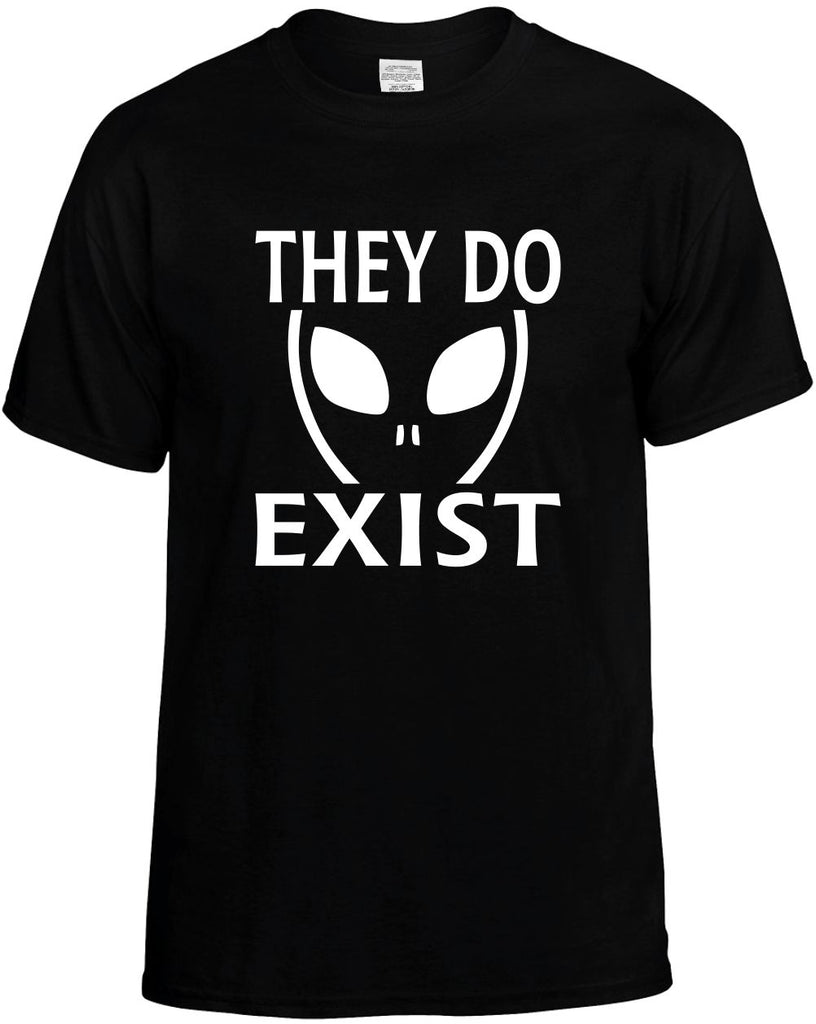 they do exist alien ufo outer space et mens funny t-shirt black