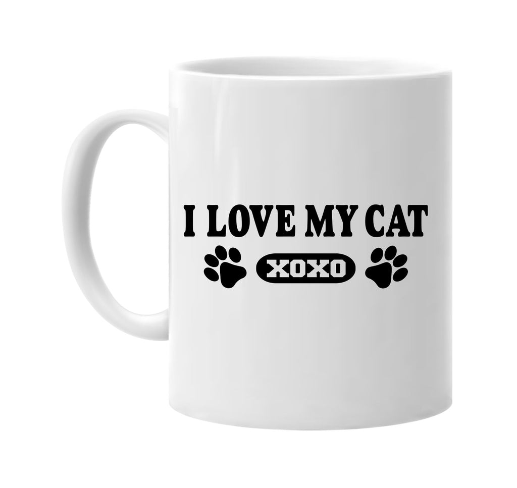 i love my cat xoxo animal lover cat person signature outlet novelty coffee cup mug graphic gift ideas gifts for the family mom dad