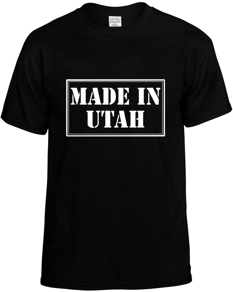 made in utah mens funny t-shirt black