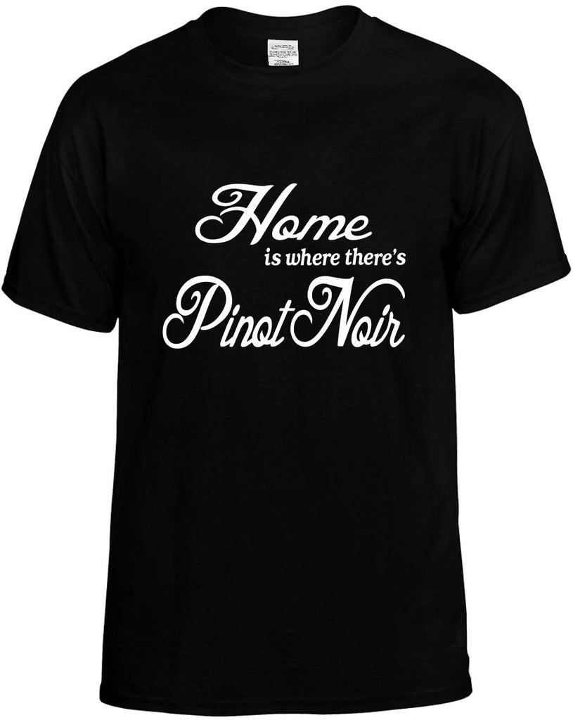home is where theres pinot noir mens funny t-shirt black