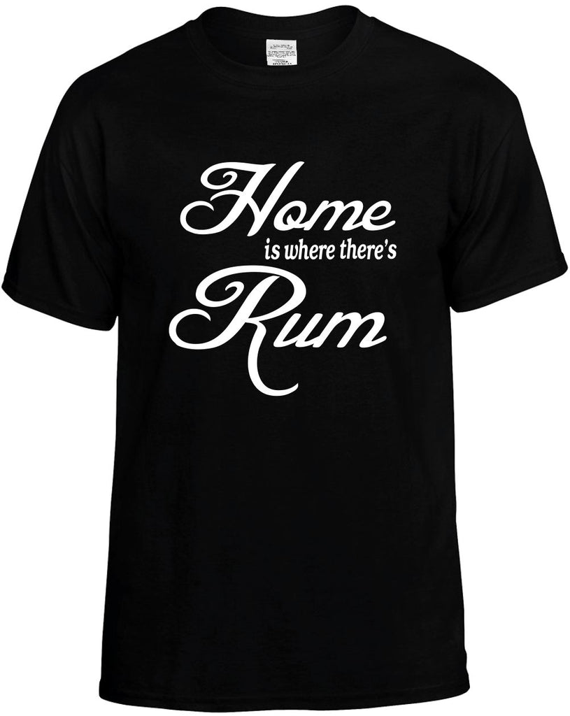 home is where theres rum mens funny t-shirt black