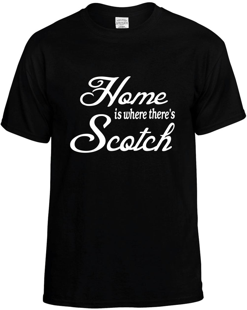 home is where theres scotch mens funny t-shirt black