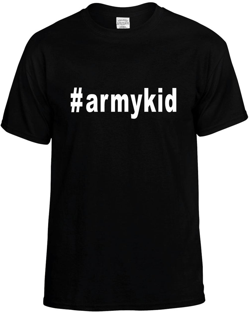#armykid hashtag tee shirt mens funny t-shirt black