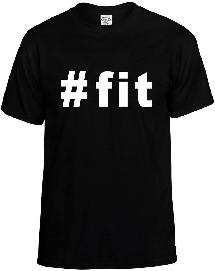 #fit hashtag tee shirt mens funny t-shirt black