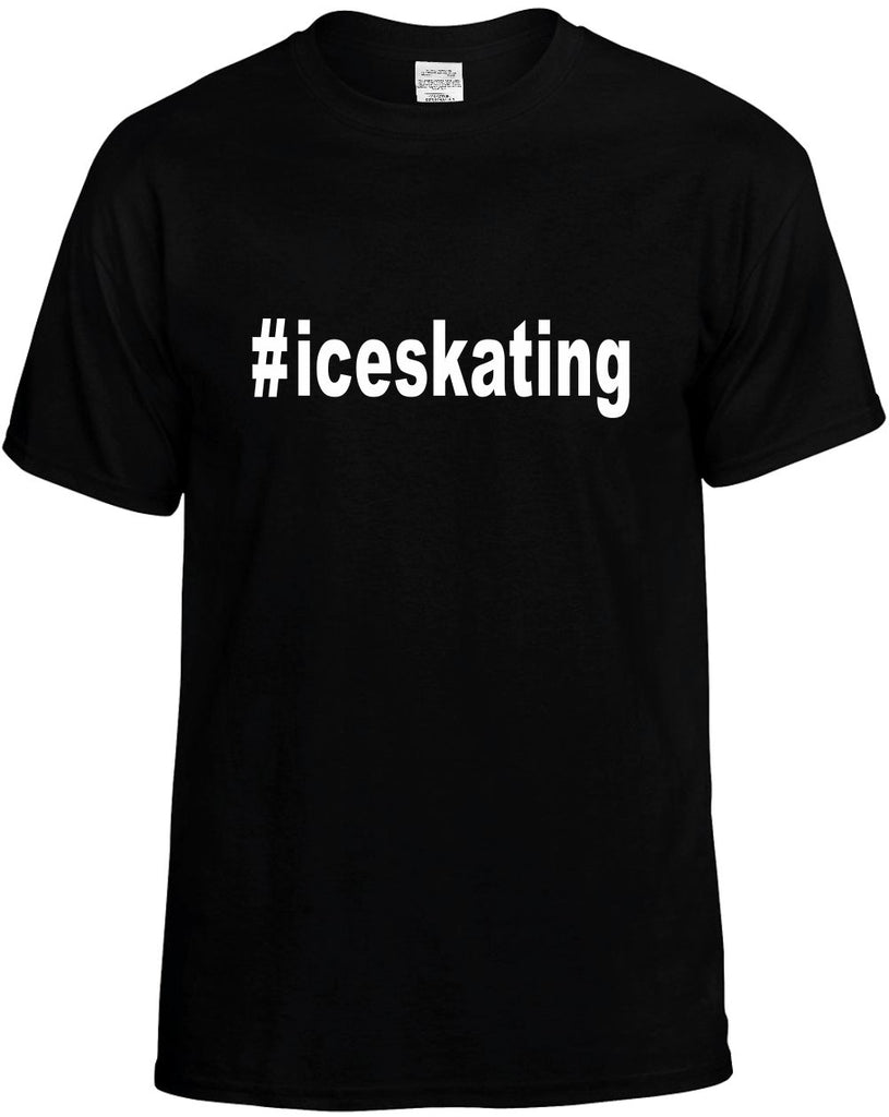 #iceskating hashtag tee shirt mens funny t-shirt black