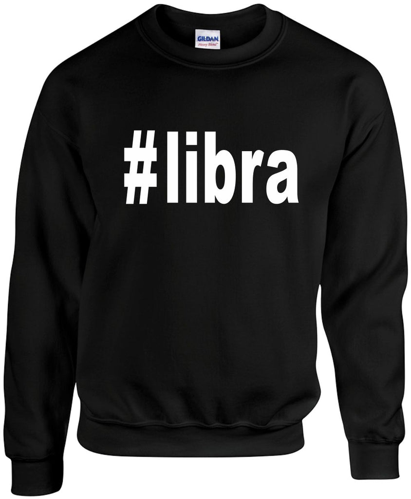 libra hashtag unisex crewneck sweatshirt black signature outlet novelty 