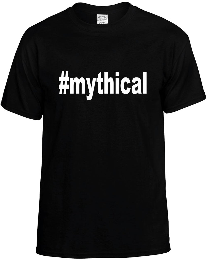 #mythical hashtag tee shirt mens funny t-shirt black