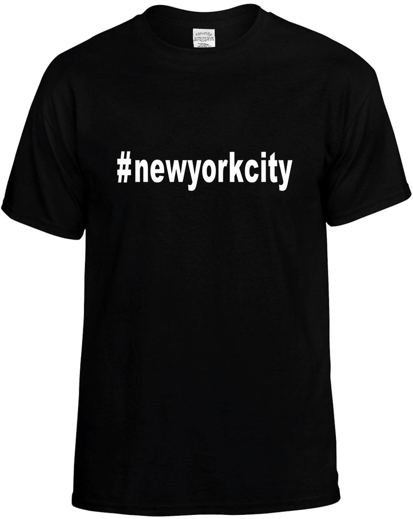 #newyorkcity hashtag tee shirt mens funny t-shirt black