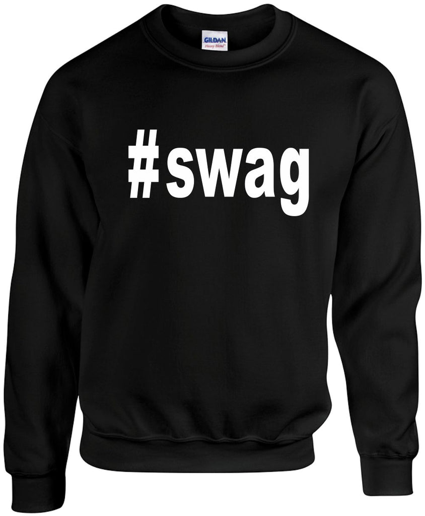 swag hashtag unisex crewneck sweatshirt black signature outlet novelty 