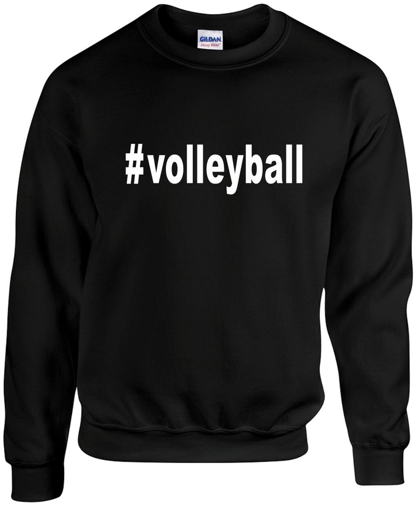 volleyball hashtag unisex crewneck sweatshirt black signature outlet novelty 