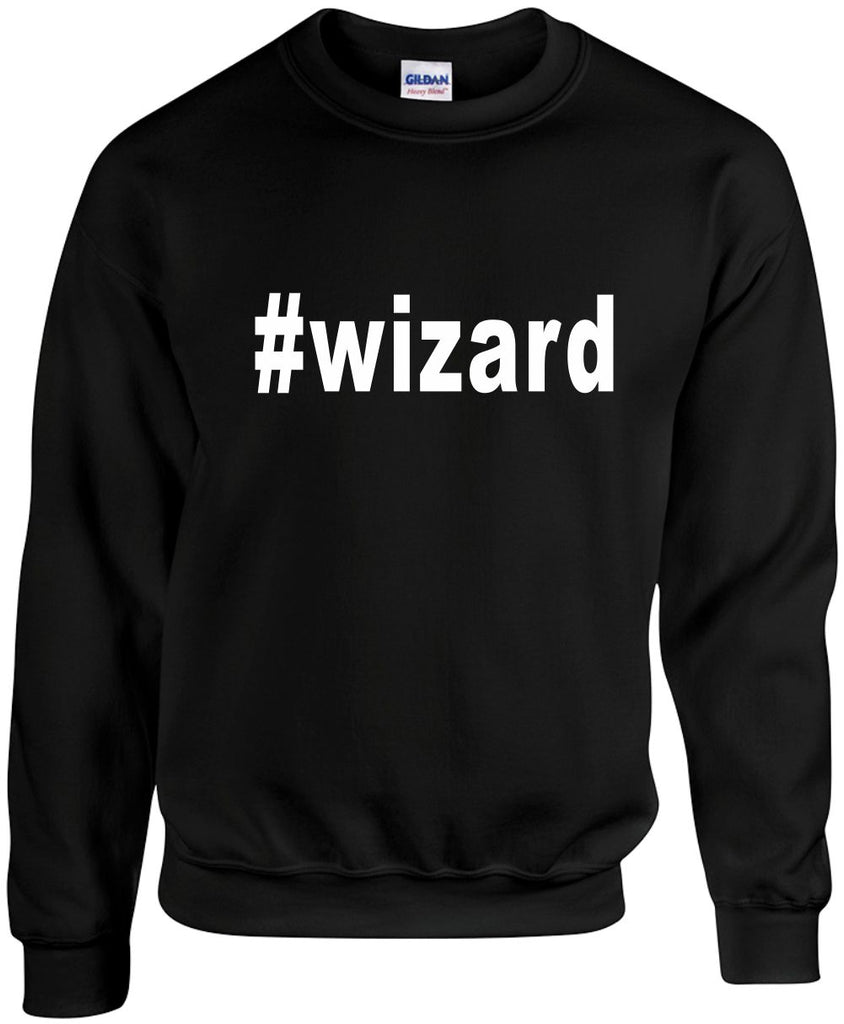 wizard hashtag unisex crewneck sweatshirt black signature outlet novelty 