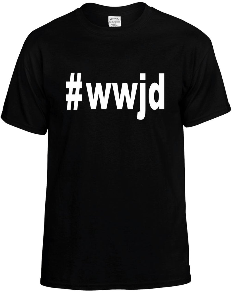 #wwjd hashtag tee shirt mens funny t-shirt black