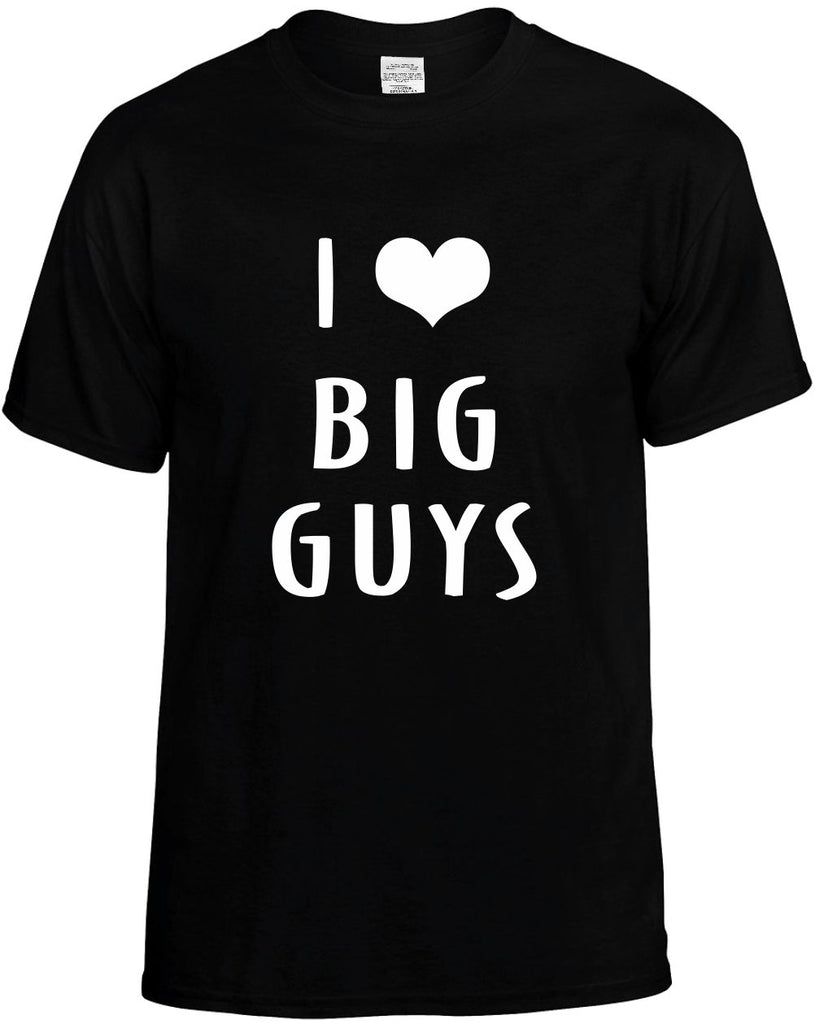 i love heart big guys mens funny t-shirt black