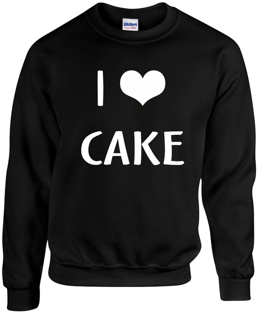 i love heart cake unisex crewneck sweatshirt black signature outlet novelty 