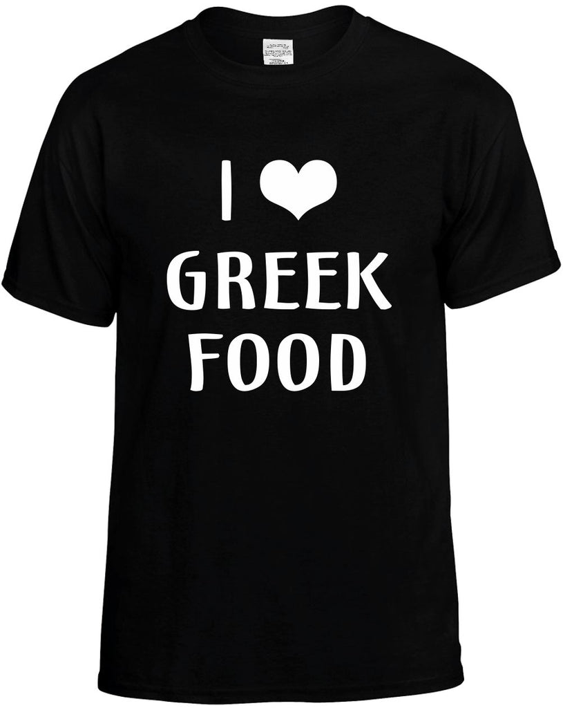 i love heart greek food mens funny t-shirt black