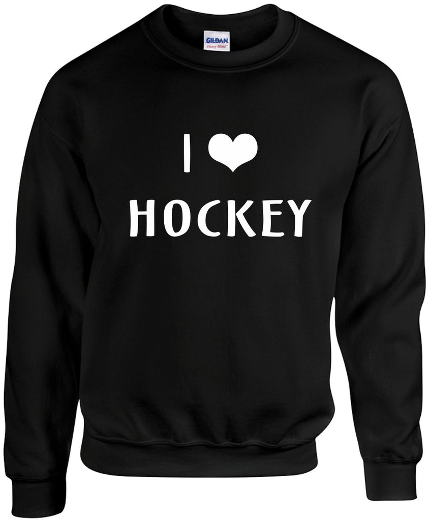 i love heart hockey unisex crewneck sweatshirt black signature outlet novelty 