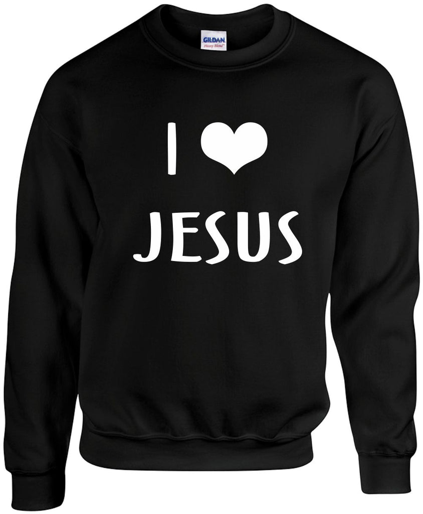 i love heart jesus unisex crewneck sweatshirt black signature outlet novelty 