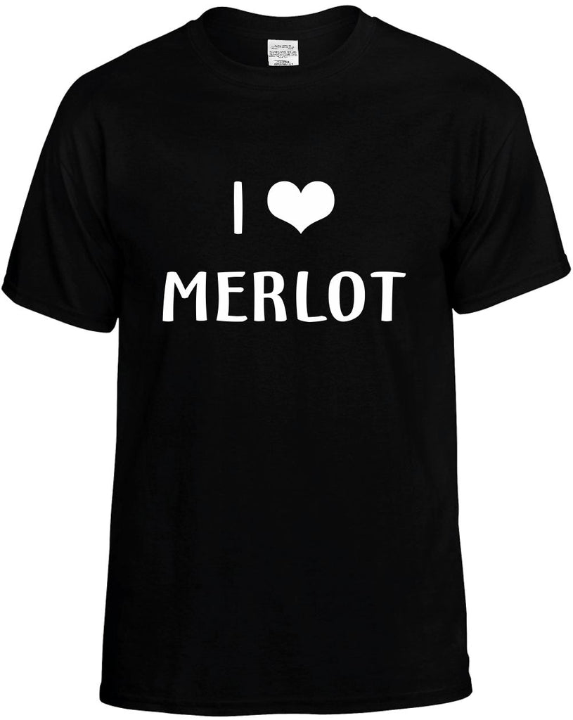 i love heart merlot mens funny t-shirt black