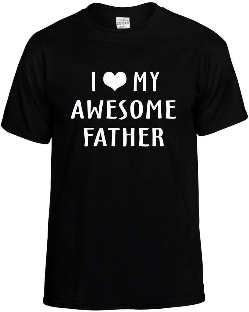 i love heart my awesome father mens funny t-shirt black