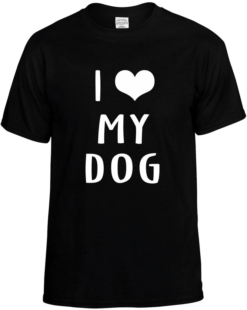 i love heart my dog mens funny t-shirt black