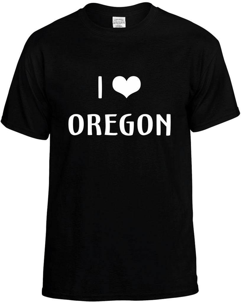 i love heart oregon mens funny t-shirt black