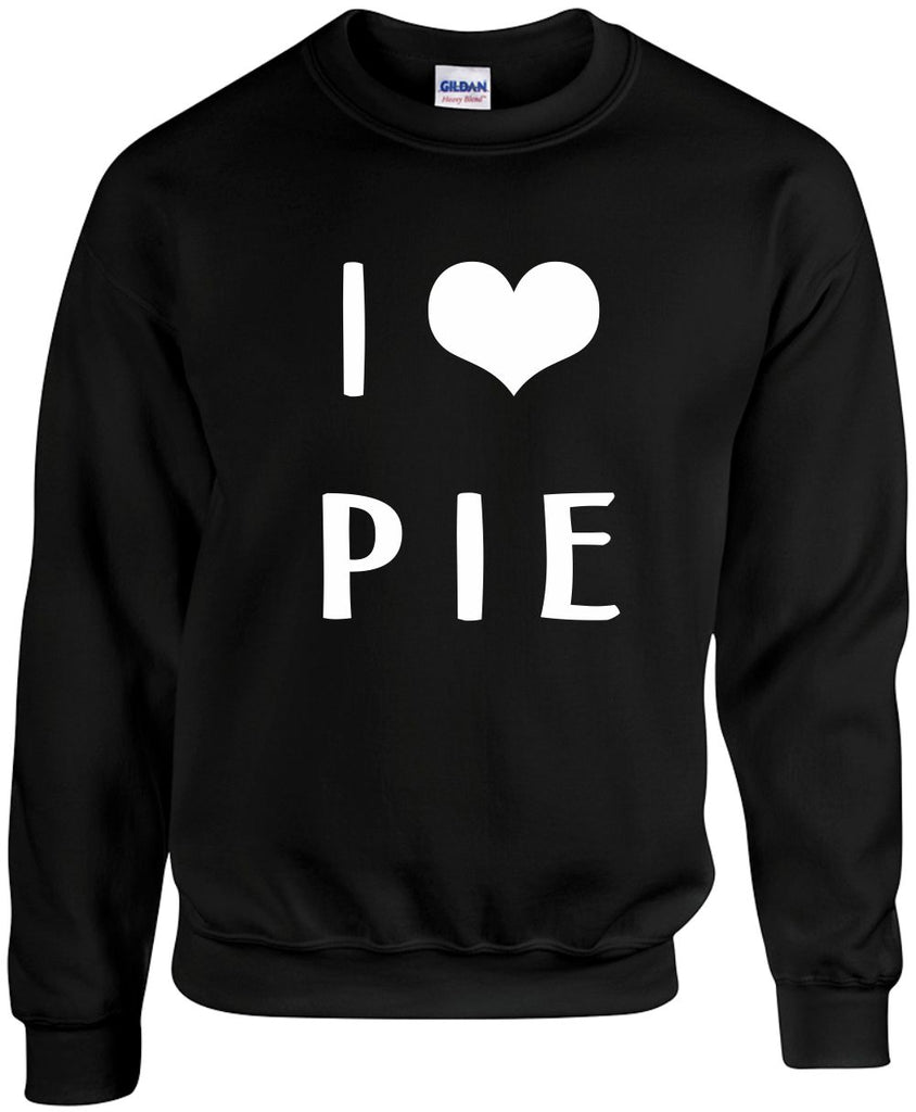 i love heart pie unisex crewneck sweatshirt black signature outlet novelty 