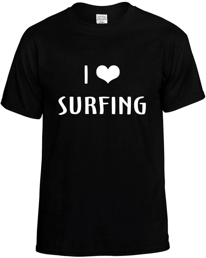 i love heart surfing mens funny t-shirt black