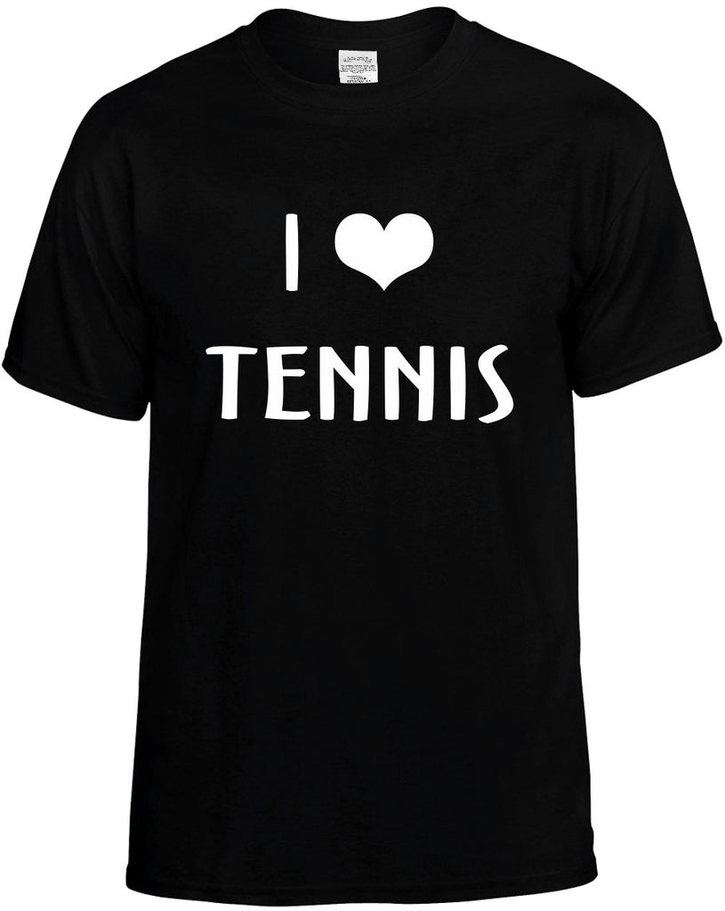 i love heart tennis mens funny t-shirt black