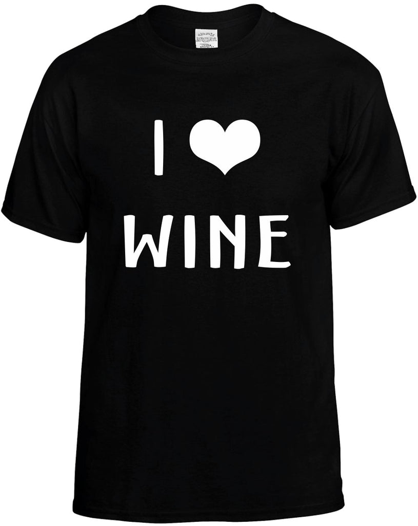 i love heart wine mens funny t-shirt black