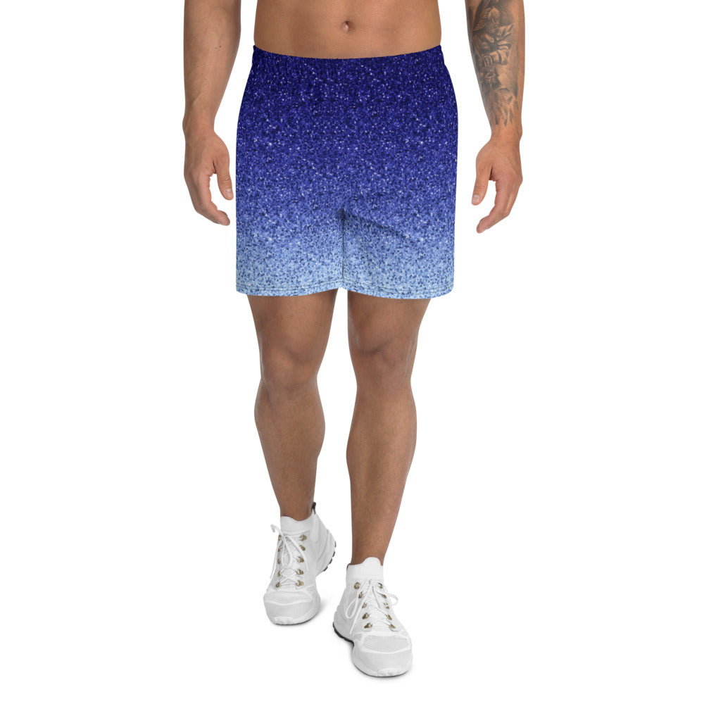 Ombré Confetti Glitter Men's Athletic Long Shorts