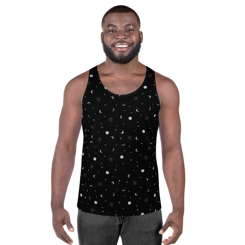 Magical Astrology Moon and Stars Unisex Tank Top