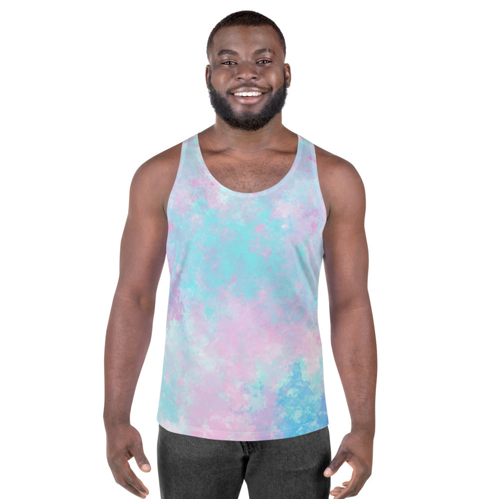 Pastel Multi Colored Ink Splatter Tie Dye Unisex Tank Top
