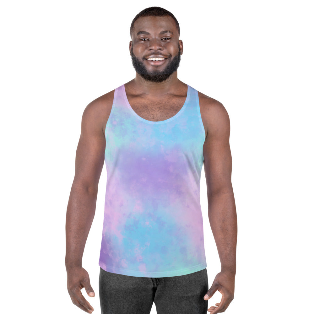 Pastel Rainbow Tie Dye Unisex Tank Top