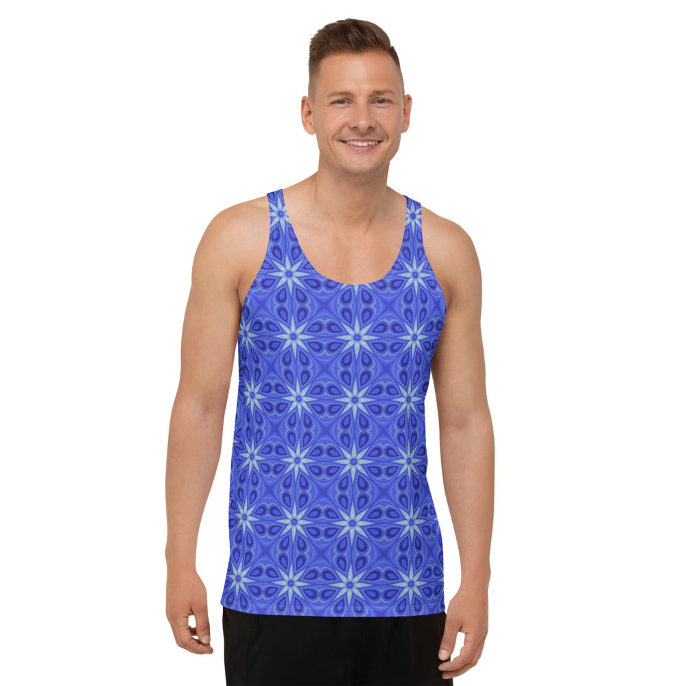 Floral Geometric Design Unisex Tank Top