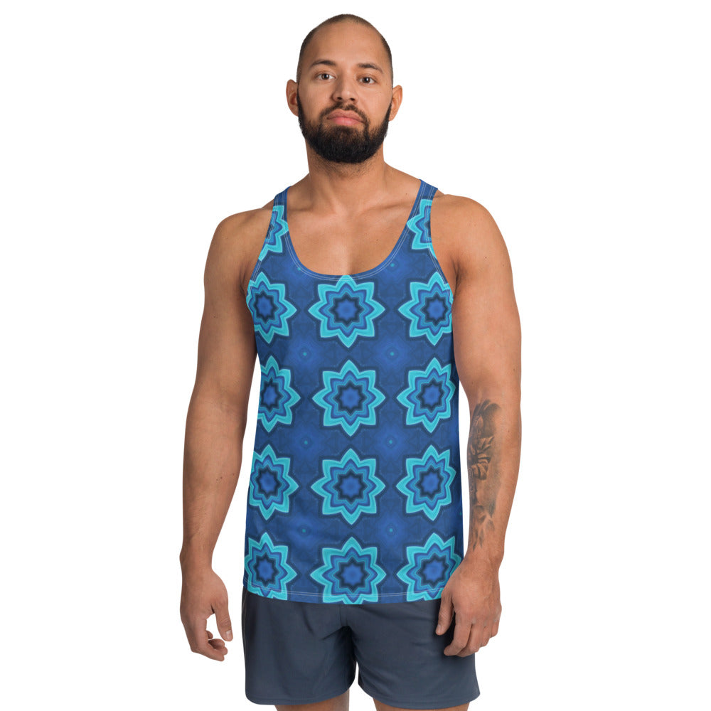 Floral Geometric Design Unisex Tank Top