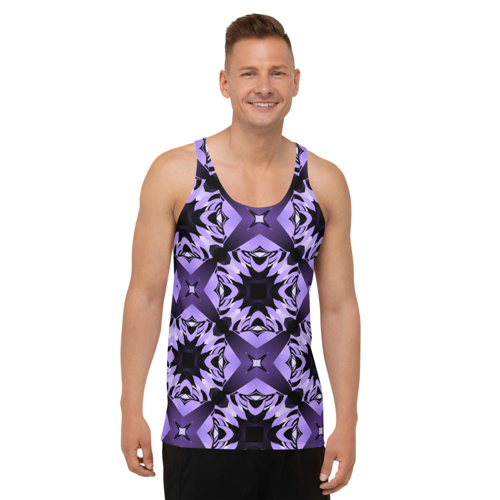 Purple Geometric Design Unisex Tank Top