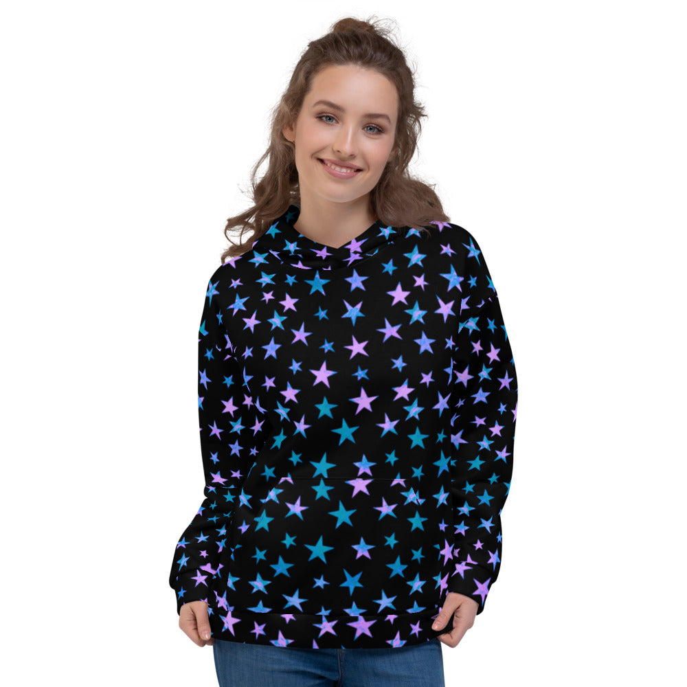 Multi Colored Astrology Stars Unisex Hoodie by Signature Outlet