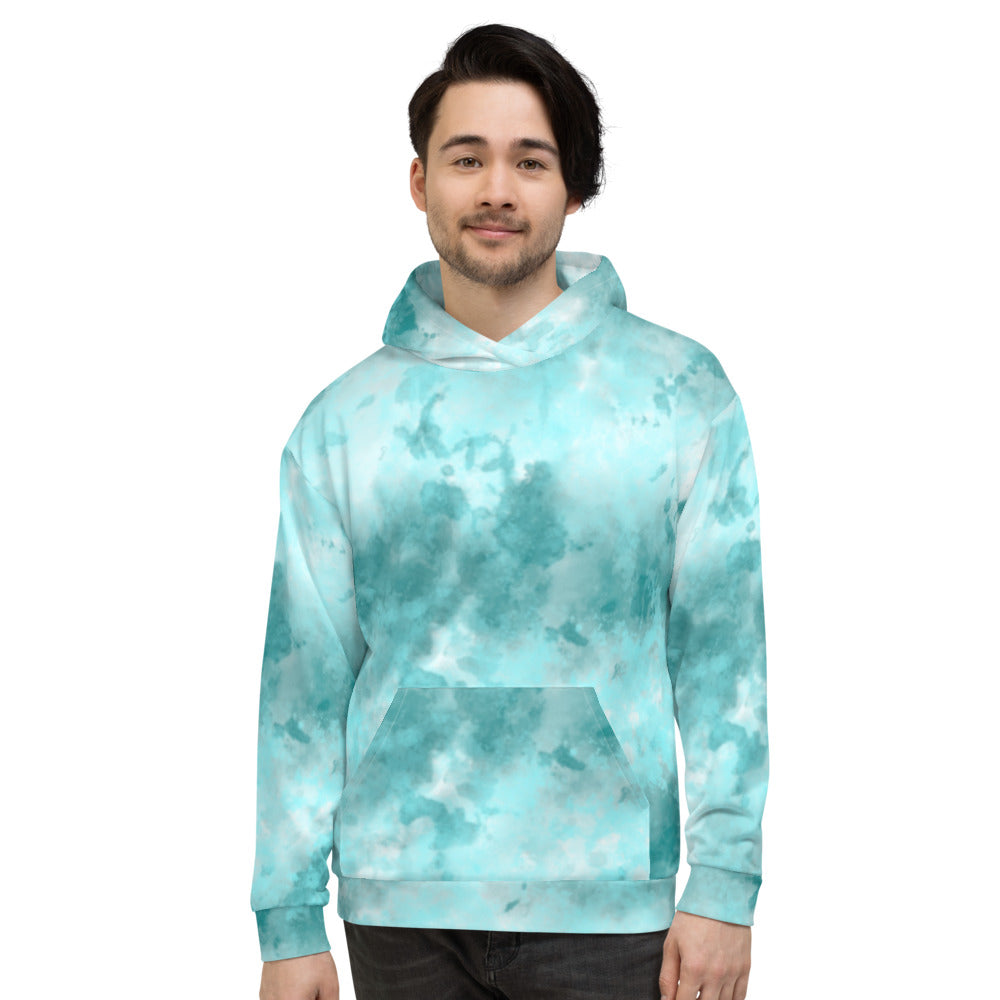 Green Cloud Tie Dye Unisex Hoodie by Signature Outlet