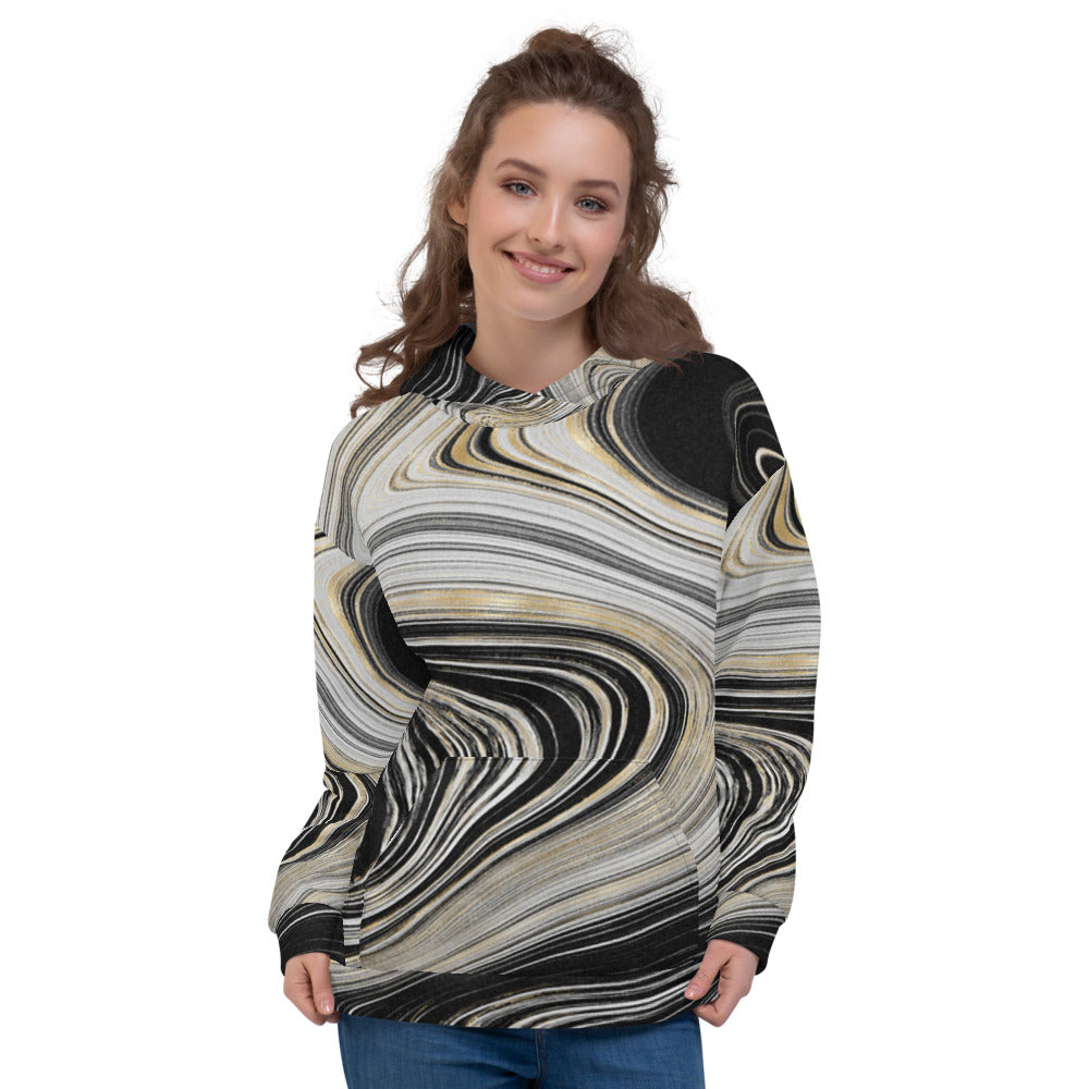 Gold Mineral Geode Inspired Designer Unisex Hoodie by Signature Outlet